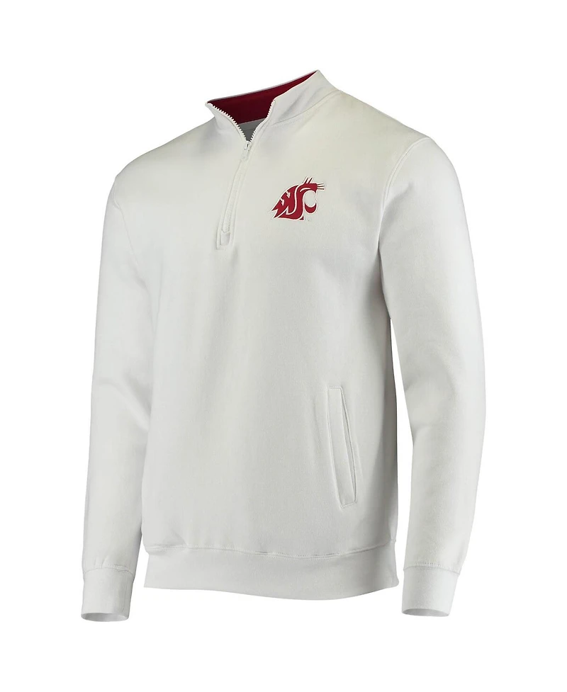 Colosseum Men's White Washington State Cougars Tortugas Logo Quarter-Zip Jacket