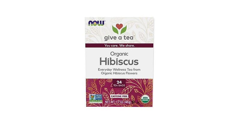 Now Foods Hip Hibiscus Tea, 24 bags