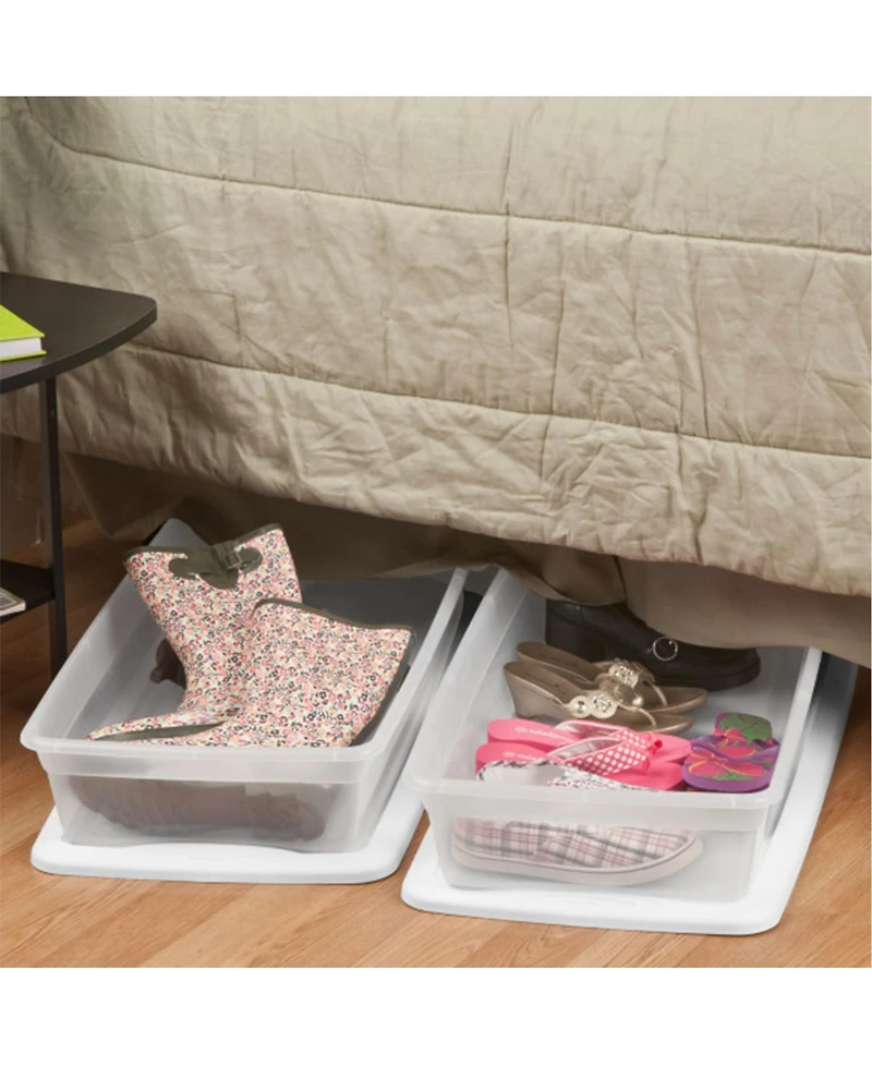 Sterilite 41 Quart Lightweight Storage Box Container with Lid, 6 Pack