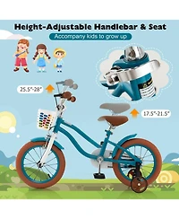 12 Inch Kids Bike with Adjustable Handlebar and Removable Basket for Ages 3–4