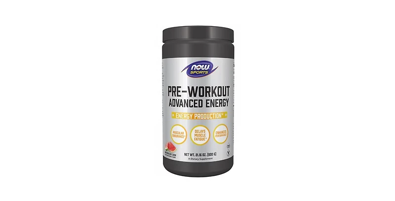 Now Foods Pre-Workout Advanced Energy Powder, 600 Grams