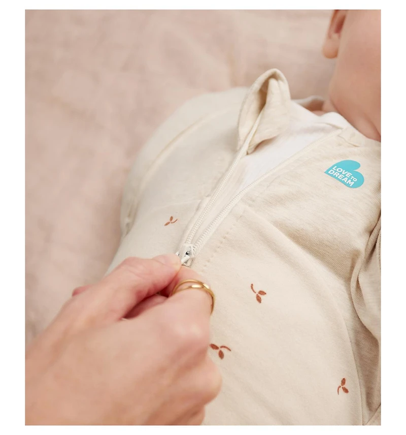 Love To Dream Baby Transition Bag Sleep Sack - Cotton Fleece 1.5 Tog Olive Large (19-24lbs)