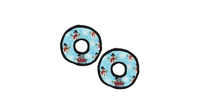 Tuffy Holiday Jr Ring Snowman 2 Pack , Durable Plush Squeaky Dog Toy