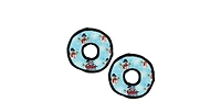 Tuffy Holiday Jr Ring Snowman 2 Pack , Durable Plush Squeaky Dog Toy