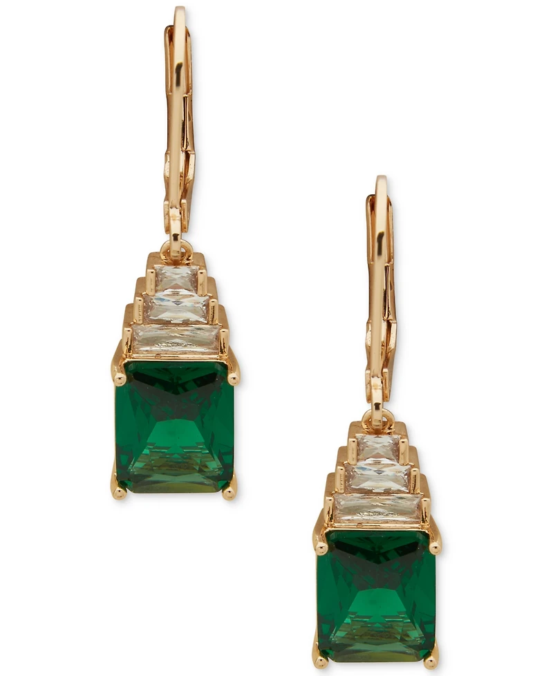 Anne Klein Cubic Zirconia Gold-Tone Dynamic Drop Earrings