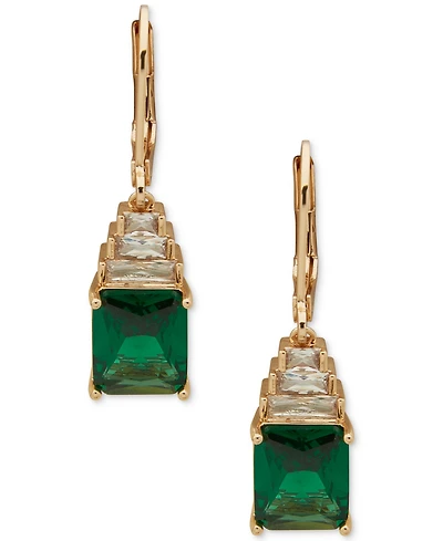 Anne Klein Cubic Zirconia Gold-Tone Dynamic Drop Earrings
