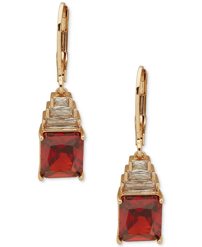Anne Klein Cubic Zirconia Gold-Tone Dynamic Drop Earrings