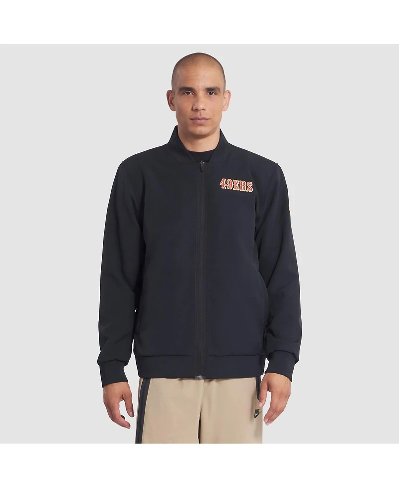 Nike Men's Black San Francisco 49ers 2025 Rivalries Collection Sideline Full-Zip Bomber Jacket