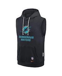 Nike Men's Pitch Blue Miami Dolphins 2025 Rivalries Collection Standard Issue Sideline Dri-fit Sleeveless Hoodie