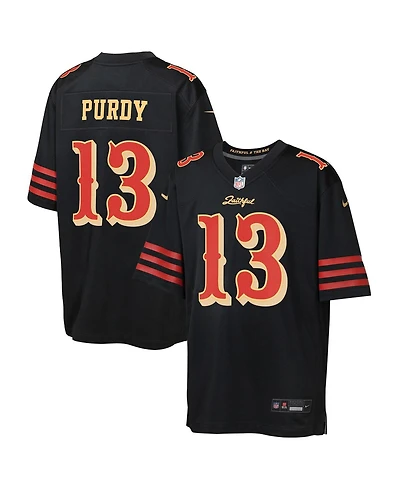 Nike Big Boys and Girls Brock Purdy Black San Francisco 49ers 2025 Rivalries Collection Game Jersey
