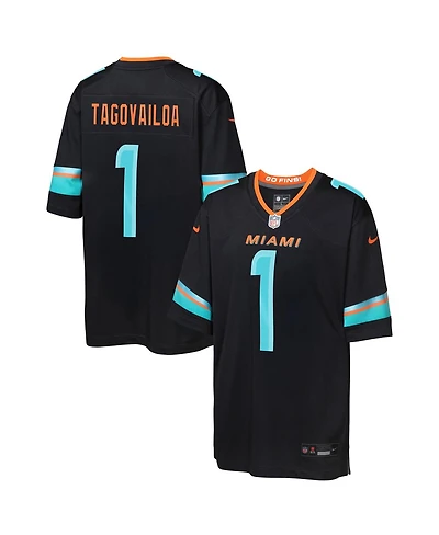 Nike Big Boys and Girls Tua Tagovailoa Pitch Blue Miami Dolphins 2025 Rivalries Collection Game Jersey