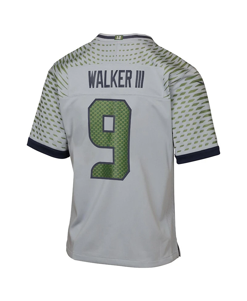 Nike Big Boys and Girls Kenneth Walker Iii Wolf Gray Seattle Seahawks 2025 Rivalries Collection Game Jersey