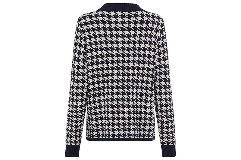 Olsen Women's Houndstooth Zip Front Cardigan