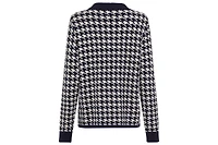 Olsen Women's Houndstooth Zip Front Cardigan