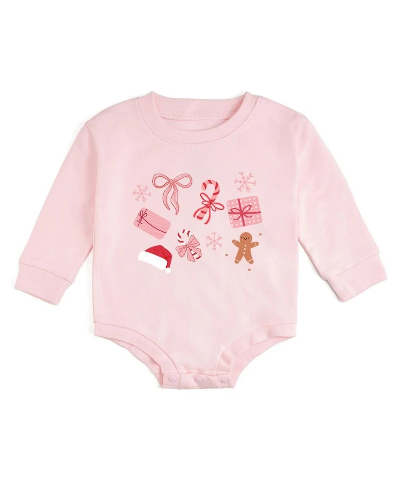 Sweet Wink Baby Girls Christmas Fun Long Sleeve Romper