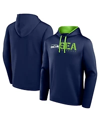Logo Athletic Men's College Navy Seattle Seahawks Head Start Pullover Hoodie