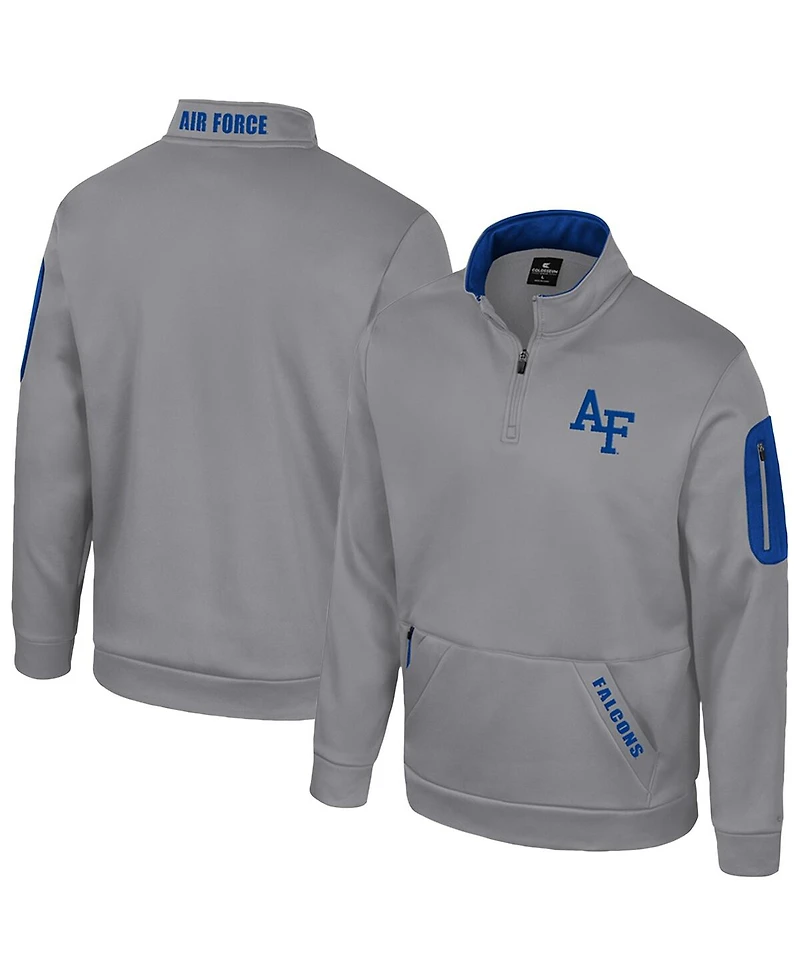 Colosseum Men's Silver Air Force Falcons Mainframe Quarter-Zip Fleece Jacket