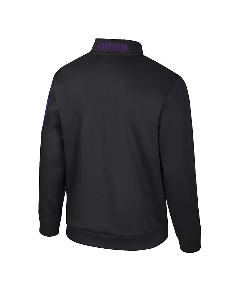 Colosseum Men's Black Washington Huskies Mainframe Quarter-Zip Fleece Jacket