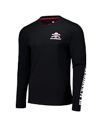 Colosseum Men's Black Nebraska Huskers Logo Lockup 3-Hit Active Blend Long Sleeve T-Shirt