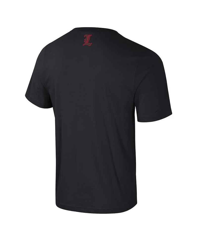 Colosseum Men's Black Louisville Cardinals Color Pop Active Blend T-Shirt