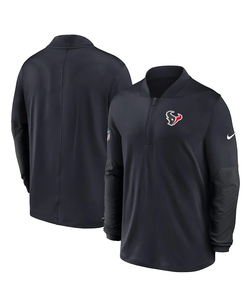 Nike Men's Navy Houston Texans Sideline Dri-fit Half-Zip Pullover