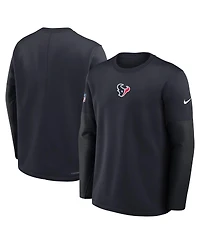 Nike Men's Navy Houston Texans Sideline Coach Therma-fit Long Sleeve T-Shirt