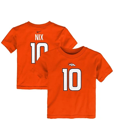 Nike Toddler Bo Nix Orange Denver Broncos Player Name Number T-Shirt