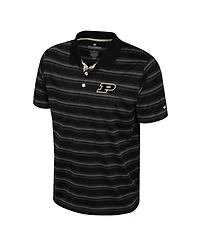 Colosseum Men's Black Purdue Boilermakers Milk Steak Polo Shirt