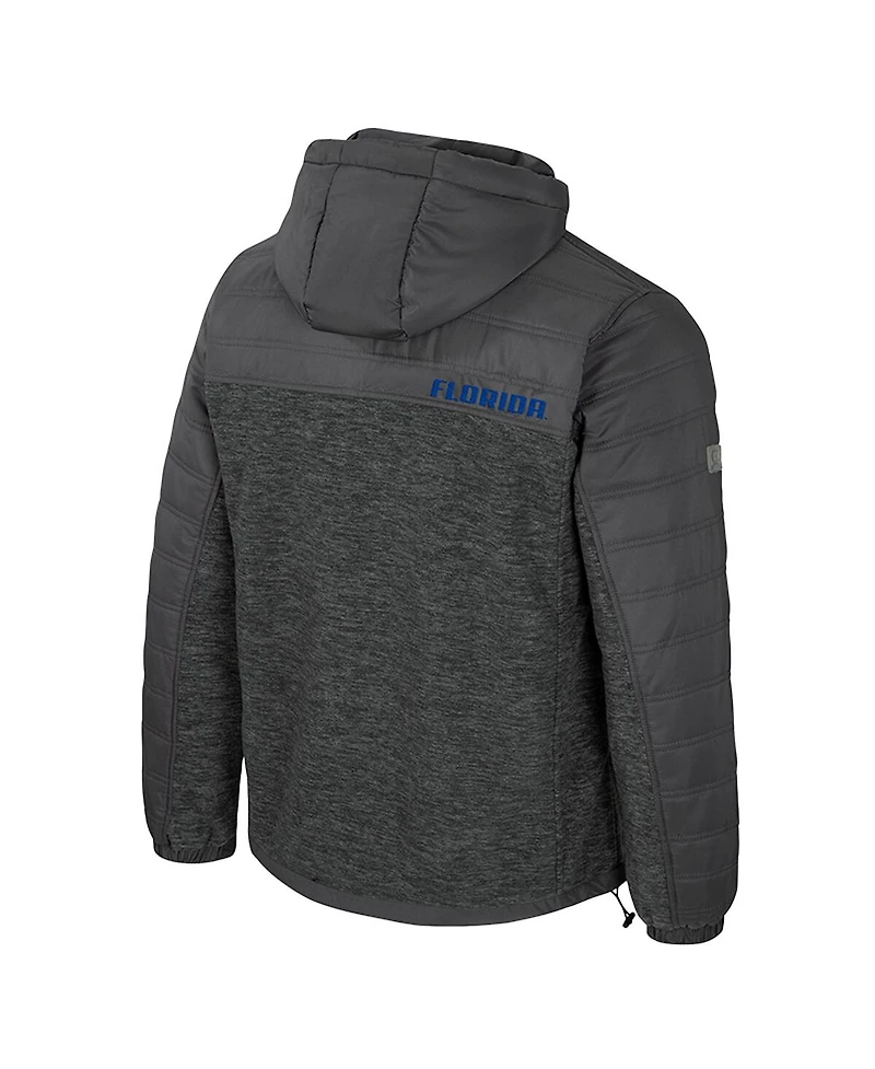 Colosseum Men's Charcoal Florida Gators Nightman Full-Zip Hoodie Puffer Jacket