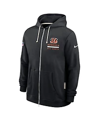 Nike Men's Black Cincinnati Bengals Sideline Standard Issue Utility Player Dri-fit Full-Zip Hoodie
