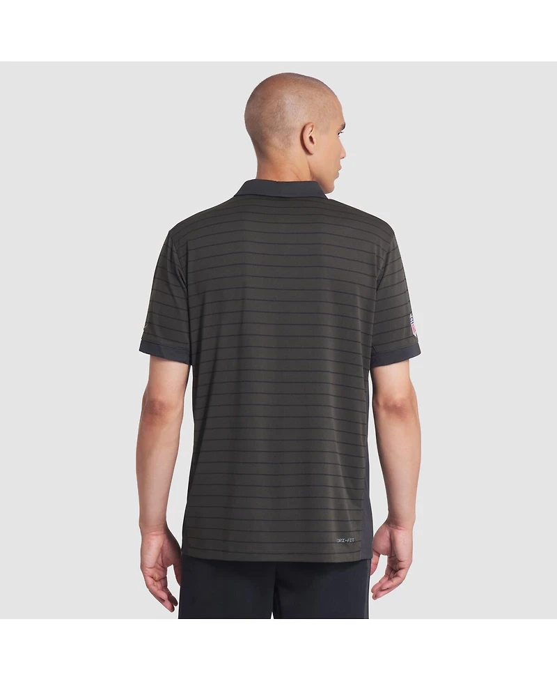Nike Men's Gotham Green New York Jets 2025 Rivalries Collection Sideline Victory Striped Dri-fit Polo Shirt