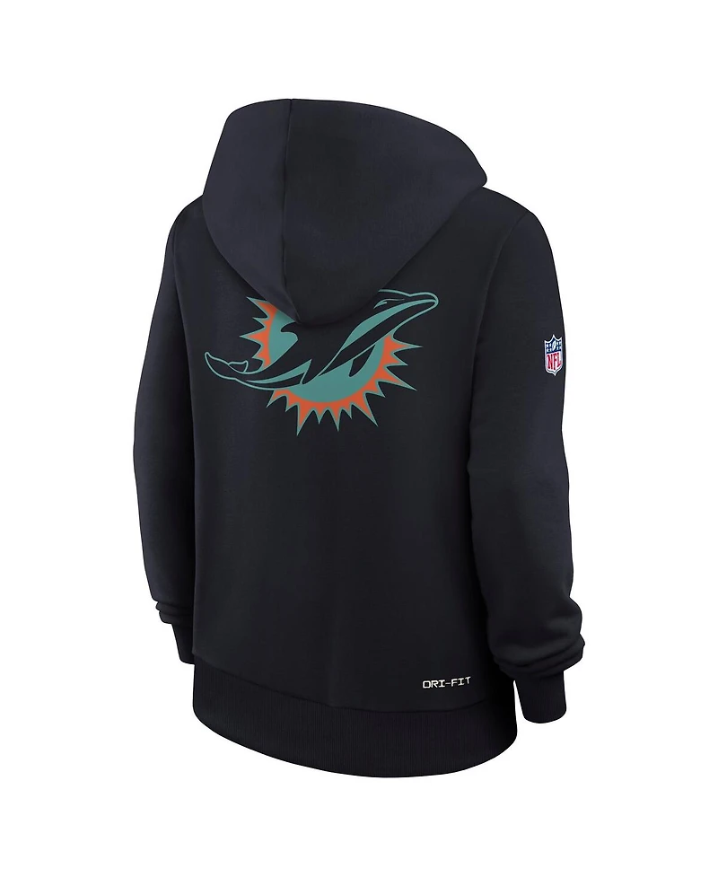 Nike Women's Pitch Blue Miami Dolphins 2025 Rivalries Collection Standard Issue Sideline Dri-fit Hoodie