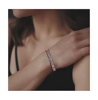 Breast Cancer Awareness Handmade Beaded Bracelet – Pink with White Hope