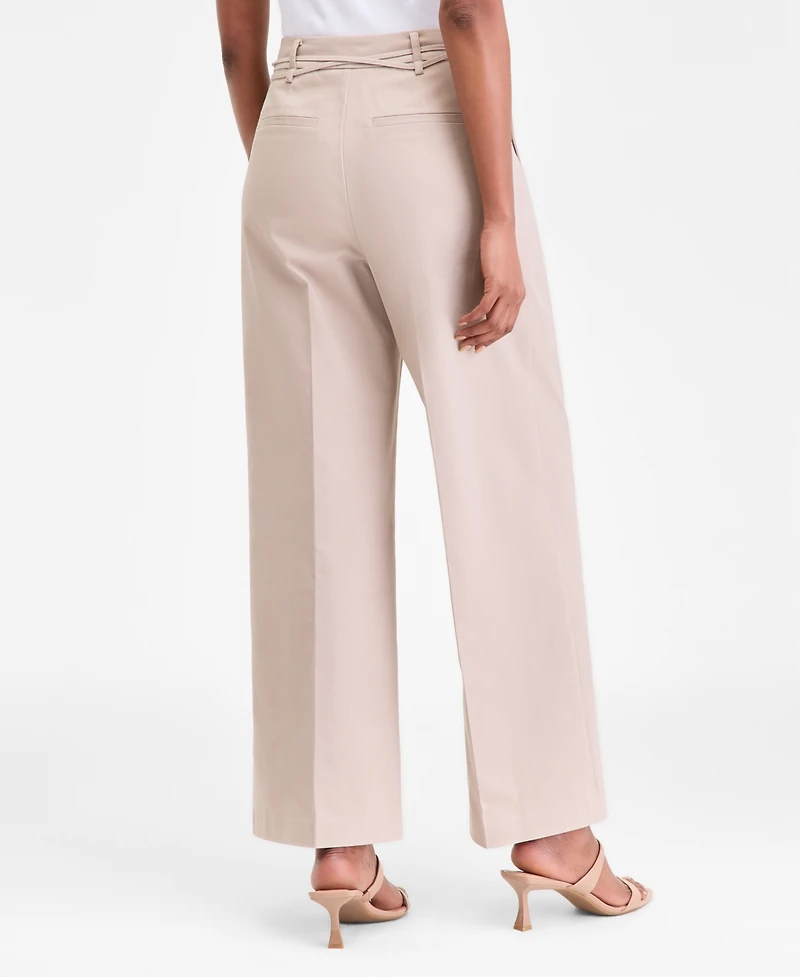 I.n.c. International Concepts Women's High-Rise Belted Wide-Leg Pants, Macy's Exclusive