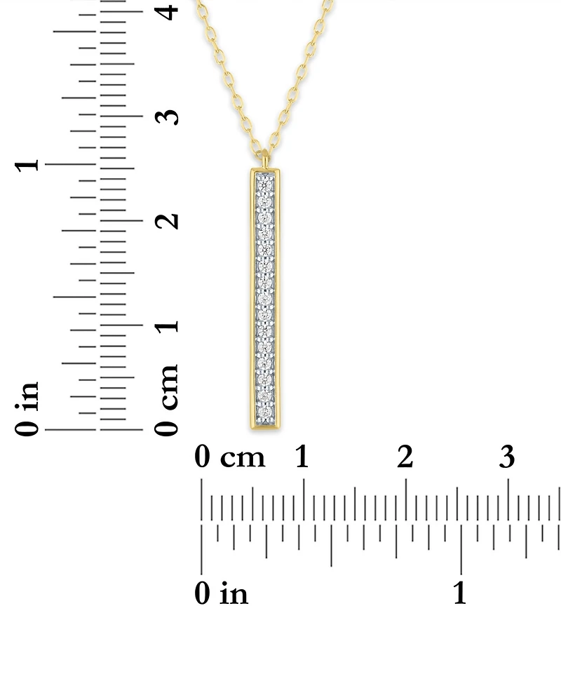 Macy's 2-Pc. Diamond Necklace Set (1/4 ct. t.w.) in 14K Yellow Gold Over Sterling Silver