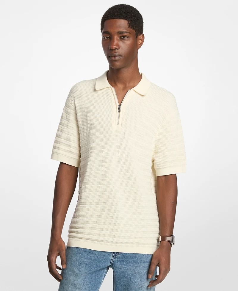 Michael Kors Men's Ribbed Short Sleeve Sweater