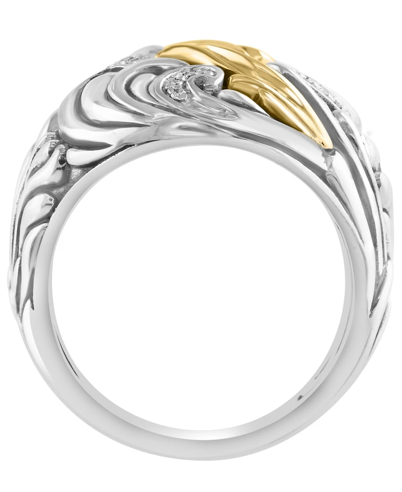 Effy Collection Diamond Ring (1/20 ct. t.w.) in Sterling Silver and 14K Yellow Gold