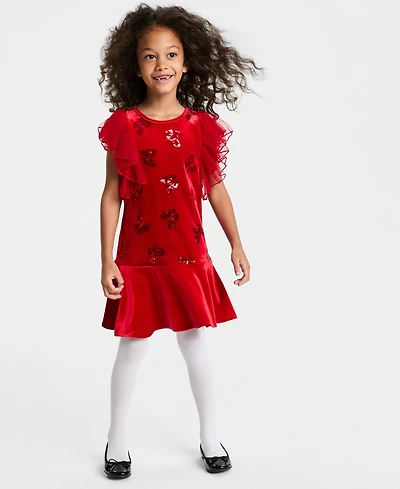 Bonnie Jean Girls 2T-6X Flutter Sleeve Dress