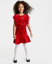 Bonnie Jean Girls 2T-6X Flutter Sleeve Dress