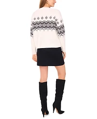 Vince Camuto Women's Fair Isle Crew Neck Sweater