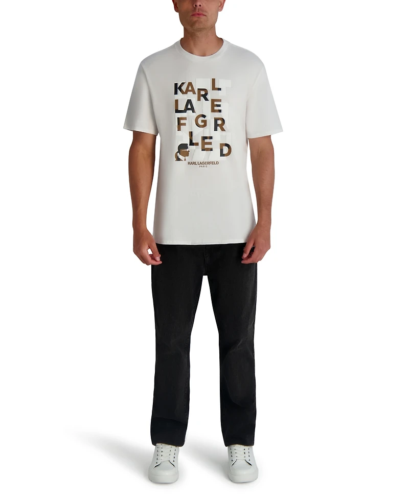 Karl Lagerfeld Paris Men's Stacked Print T-Shirt