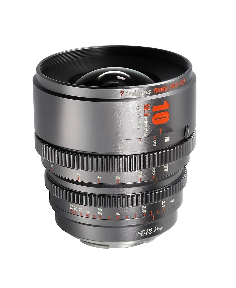 7artisans 7Artisans Hope Series 10mm T2.1 Cinema Lens for Canon Eos-r Mount, Titanium Gray