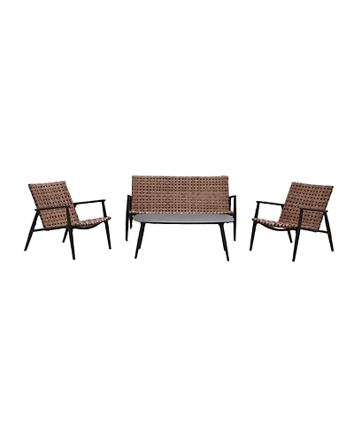 All-Aluminum Detachable Wicker Frog Chair Set - 4 Pieces