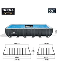 Intex Rectangular Ultra Xtr Frame Swimming Pool w/ Pump & Robot Vacuum Cleaner