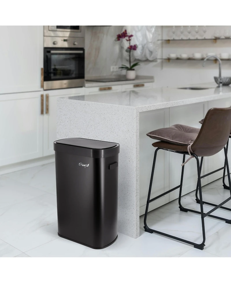 Elama 13 Gallon Automatic Sensor Hands Free Trash Can in Black