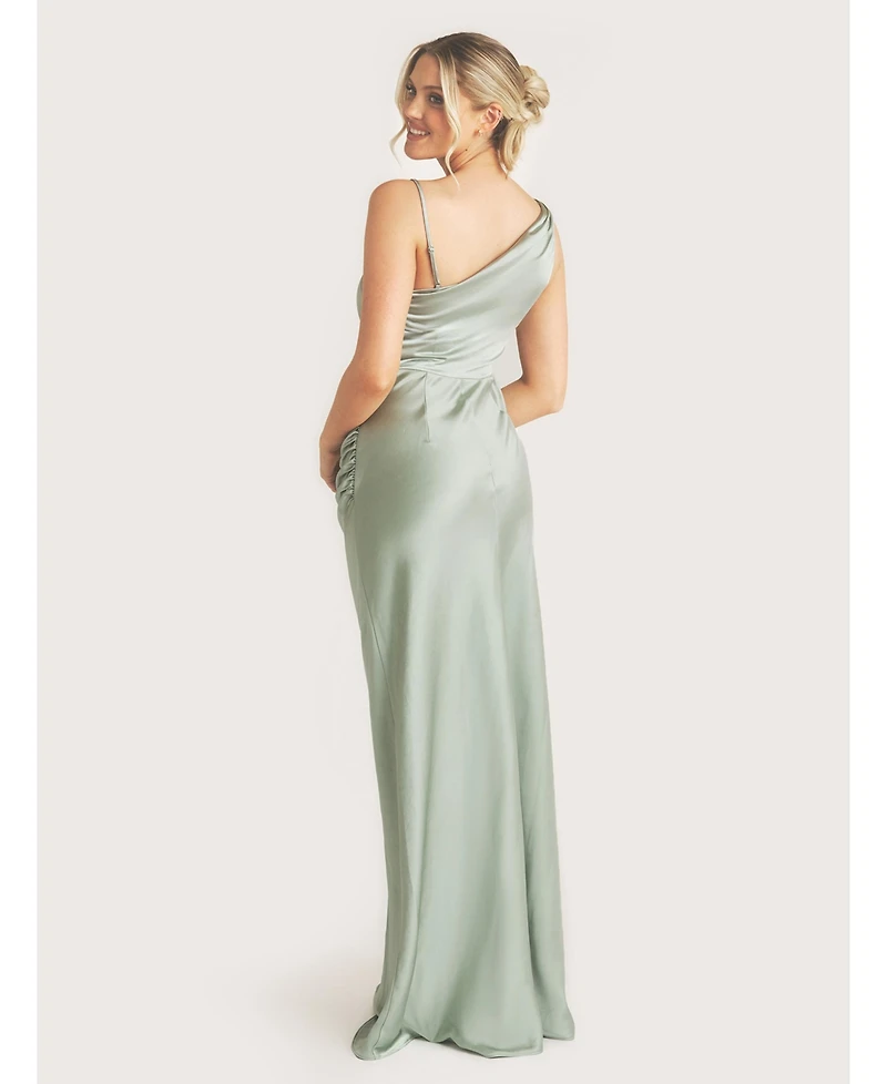 Six Stories Cowl Front Asymmetric Bridesmaid Dress