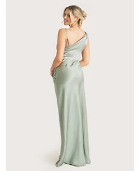Six Stories Cowl Front Asymmetric Bridesmaid Dress