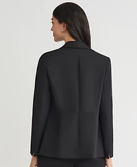Kasper Women's Peak-Lapel Peplum One-Button Blazer, Regular & Petite