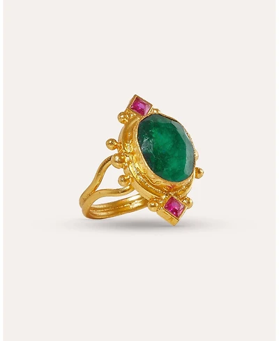 Ottoman Hands Raina Emerald and Crystal Ring