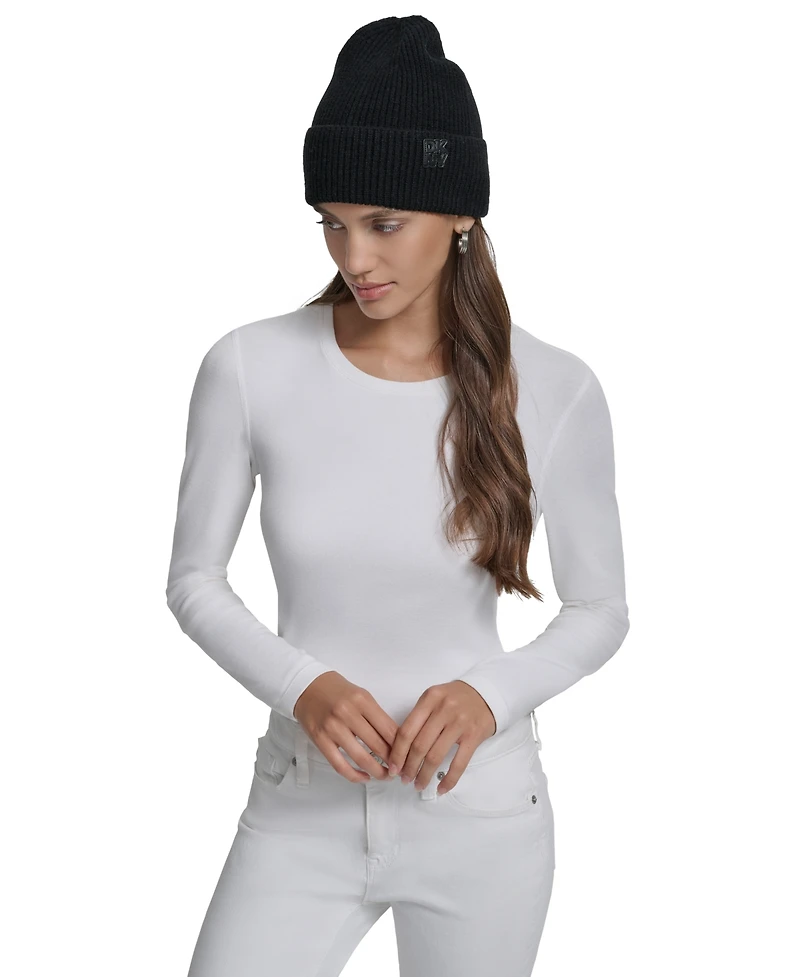 Dkny Women's Shaker Rib Cuff Beanie